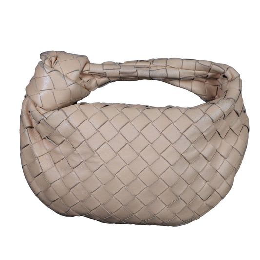 Preowned BOTTEGA VENETA Intrecciato Mini Jodie Leather Beige Bag | Luxe Again Maison