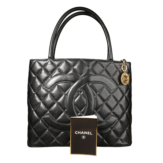 Preowned CHANEL Vintage Re-Release Caviar Skin Tote Black GHW 540XXXX | Luxe Again Maison