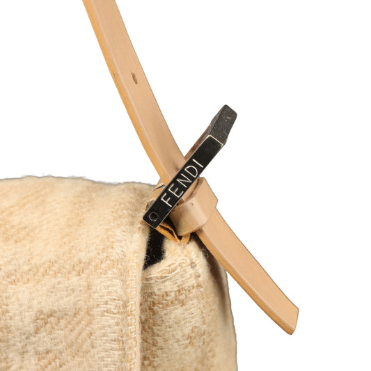 Preowned FENDI Baguette Zucca Wool x Leather Beige Bag | Luxe Again Maison