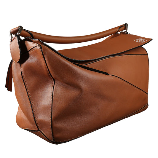 Preowned LOEWE Puzzle Leather Bag Brown SHW Large | Luxe Again Maison