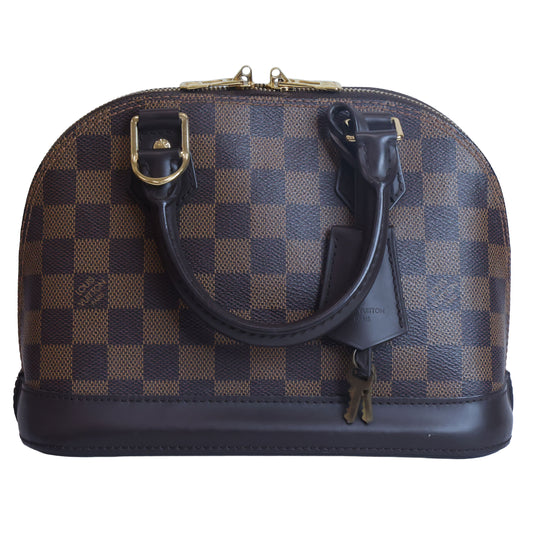 Preowned LOUIS VUITTON Damier Ebene Alma BB Brown | Luxe Again Maison