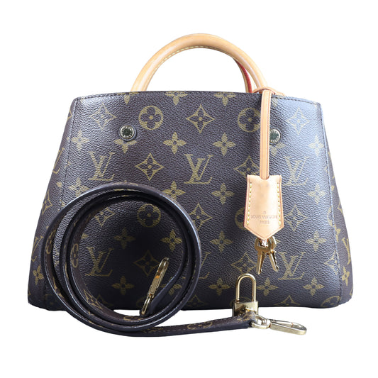 Preowned LOUIS VUITTON Montaigne BB Monogram Canvas x Leather Bag | Luxe Again Maison