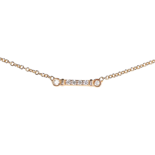 Preowned TIFFANY Fleur de Lys Diamond 18k Rose Gold Necklace 1.7g | Luxe Again Maison