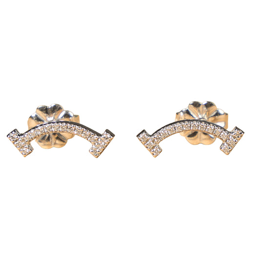 TIFFANY T Smile 18K WG Diamond Earrings 1.5g