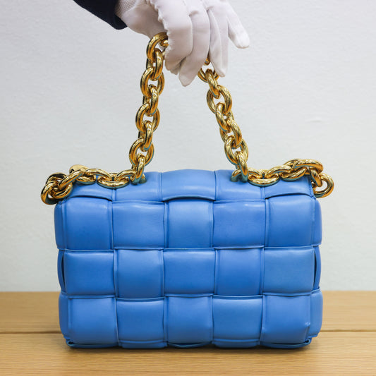 Second hand BOTTEGA VENETA Chain Cassette Maxi Intrecciato Lambskin Shoulder Bag | Luxe Again Maison