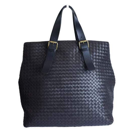 Preloved BOTTEGA VENETA Intrecciato Leather Business Tote Bag Brown | Luxe Again Maison