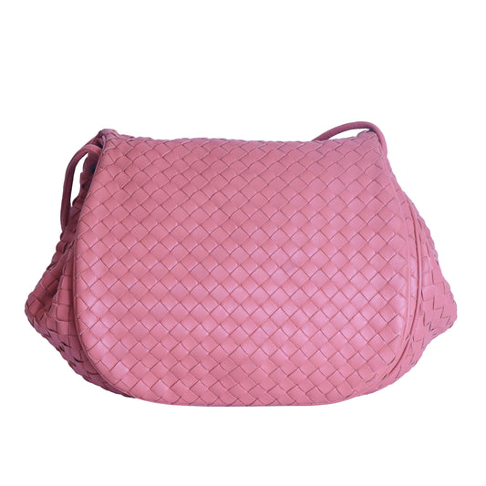 Preloved BOTTEGA VENETA Intrecciato Leather Shoulder Pouch Bag Pink | Luxe Again Maison