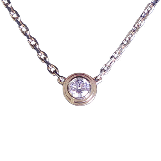 Preloved CARTIER D'amour XS Diamond Necklace 18K Gold SJLXXX 2.2g | Luxe Again Maison