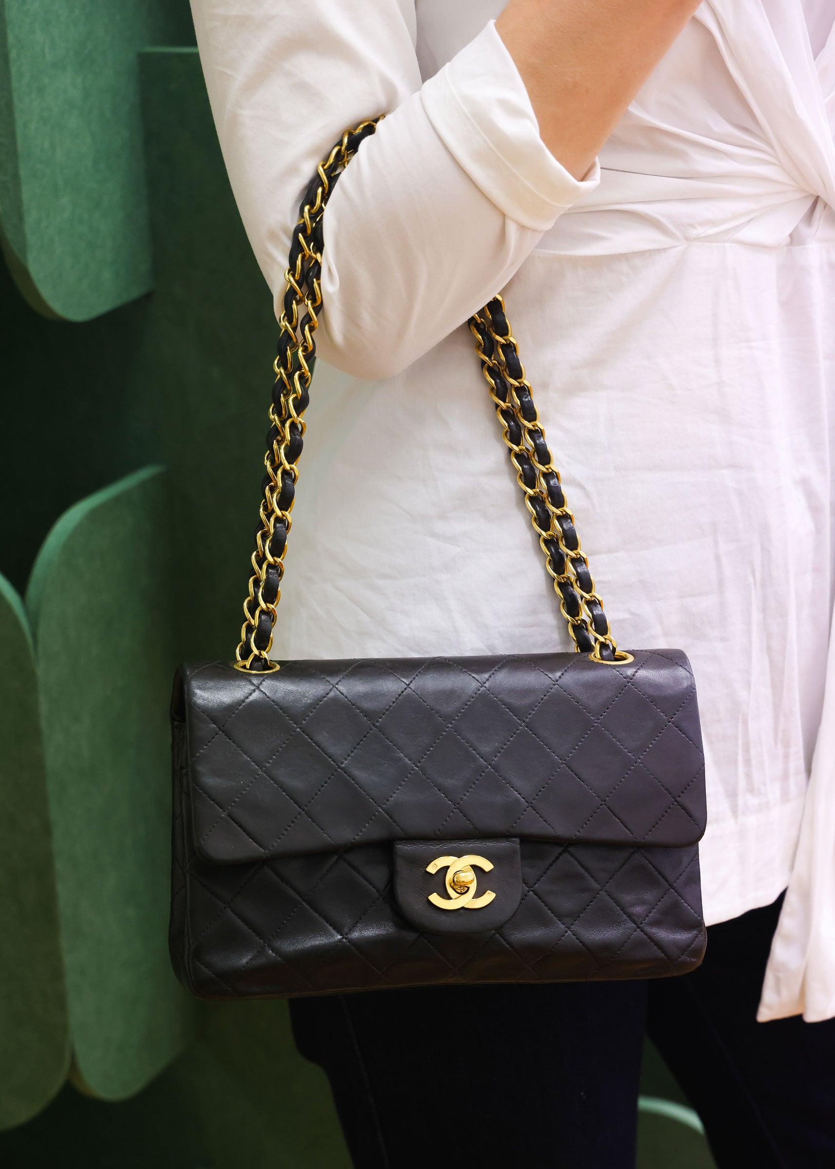 Preloved CHANEL Matelasse 23 Lambskin Double Flap Double Chain Black | Luxe Again Maison