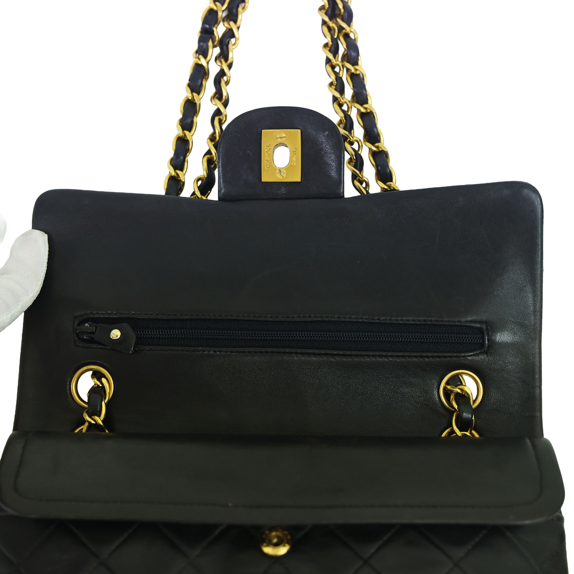 Preloved CHANEL Matelasse 23 Lambskin Double Flap Double Chain Black | Luxe Again Maison