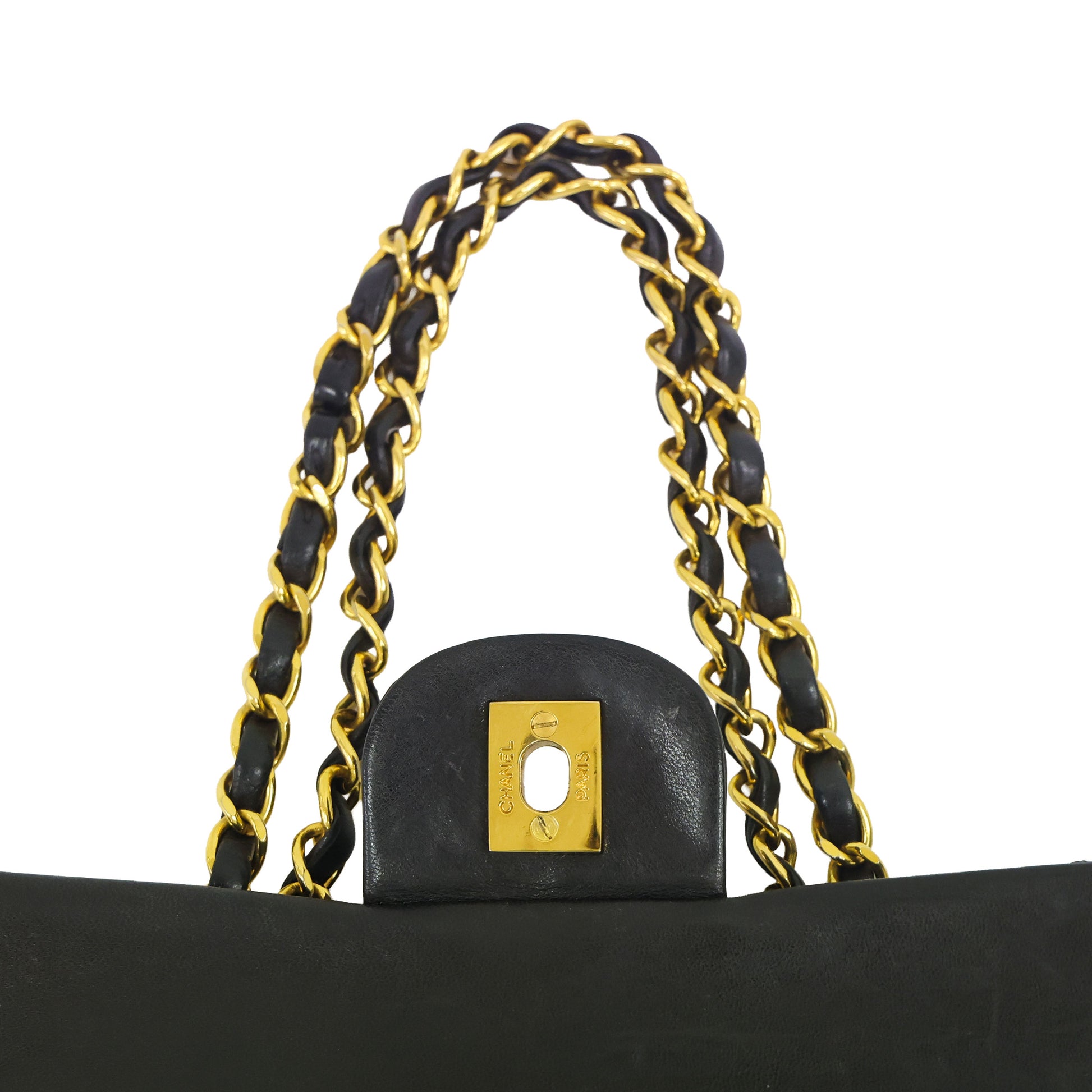 Preloved CHANEL Matelasse 23 Lambskin Double Flap Double Chain Black | Luxe Again Maison