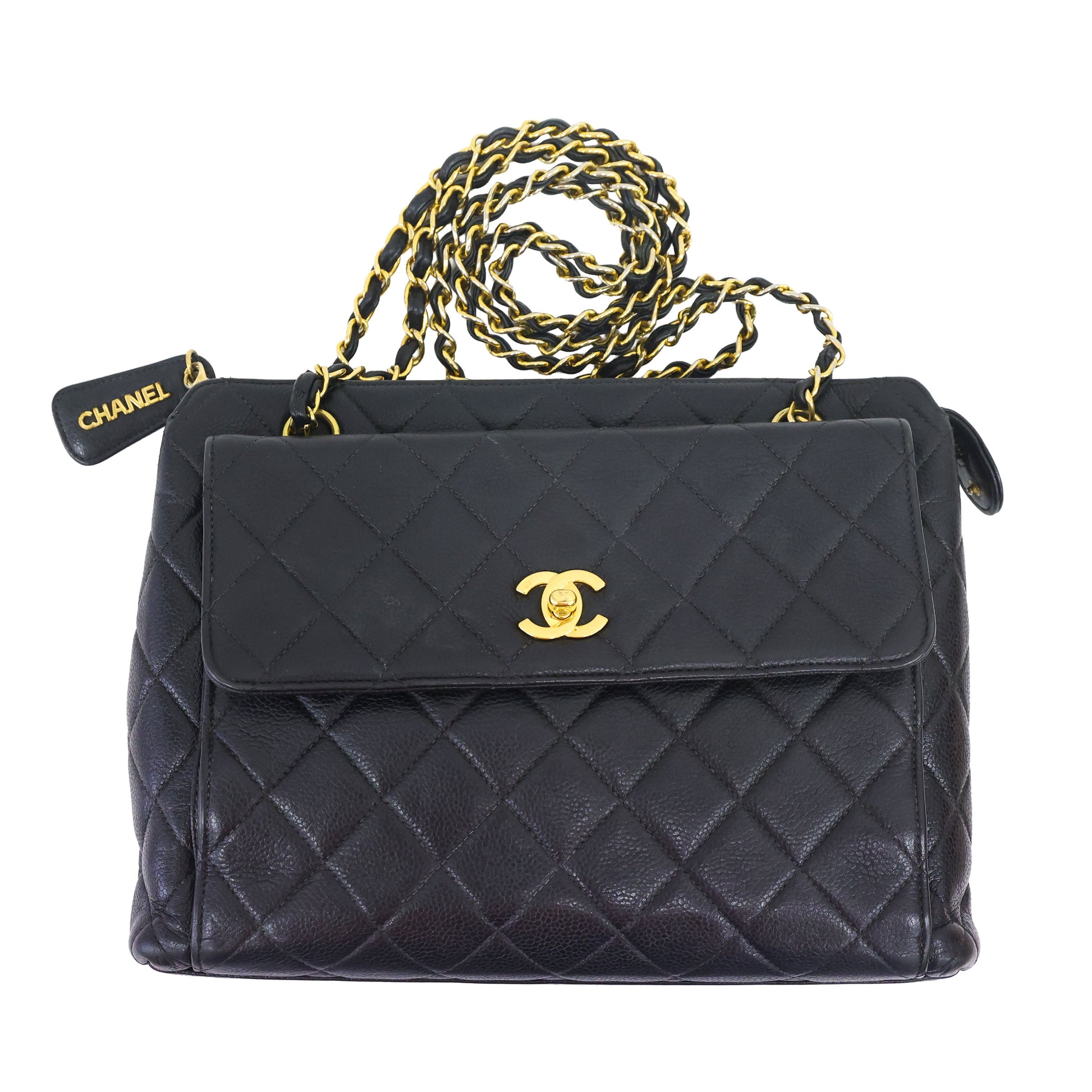 Preloved vintage CHANEL Matelasse Caviar Skin Chain Shoulder Bag Gold Hardware | Luxe Again Maison
