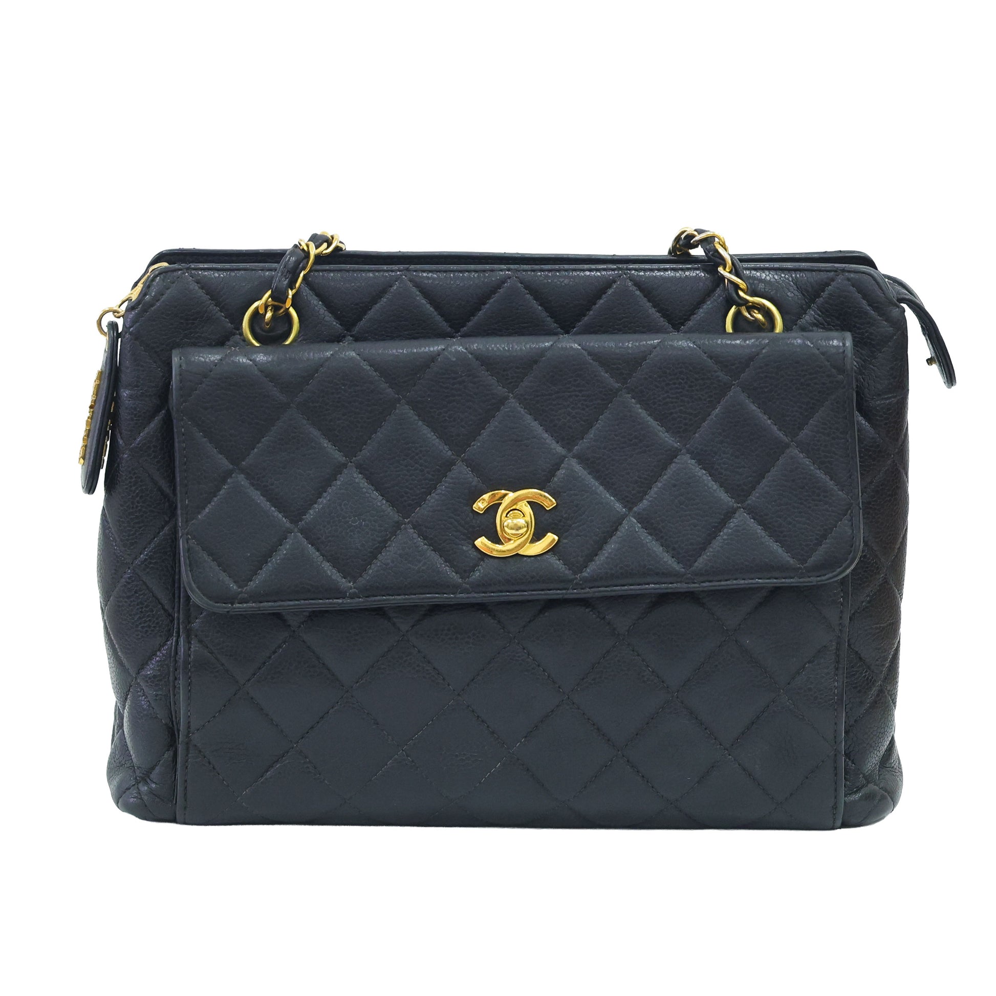 Preloved vintage CHANEL Matelasse Caviar Skin Chain Shoulder Bag Gold Hardware | Luxe Again Maison