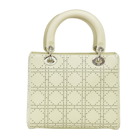 Preloved CHRISTIAN DIOR Lady Dior Cannage Leather Medium Beige | Luxe Again Maison
