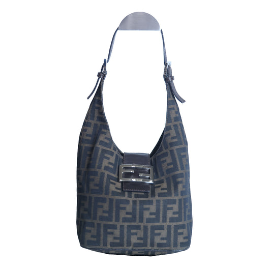 Preloved FENDI Zucca Canvas x Leather Square Pouch Bag Brown | Luxe Again Maison