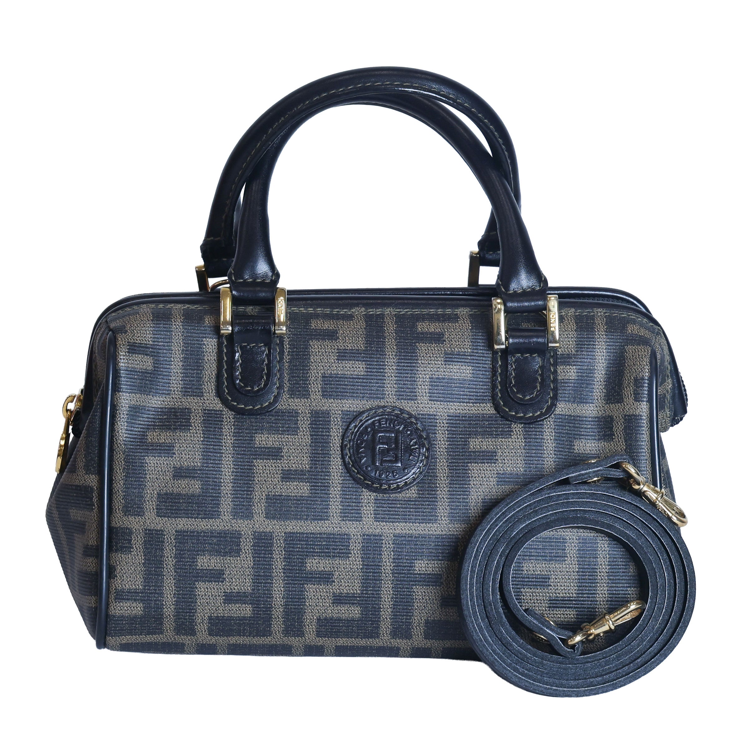 FENDI Zucca PVC Leather 2 Way Handbag Brown – Luxe Again Maison