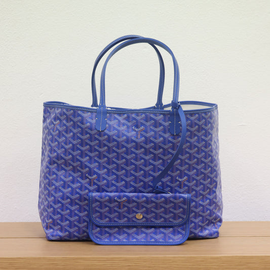 Preloved GOYARD St Louis PM Tote Blue Bag | Luxe Again Maison