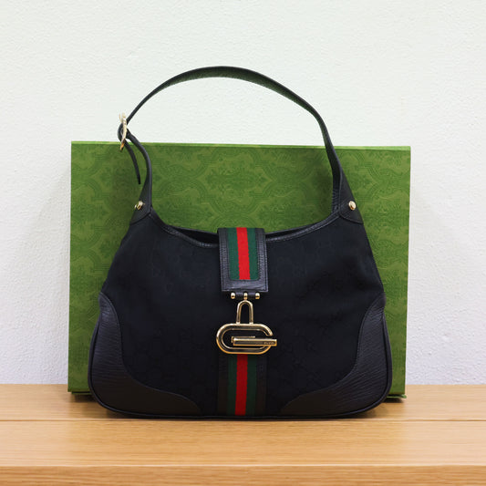 Preloved GUCCI GG Canvas Jackie Web Sherry Line Shoulder Bag 130779 | Luxe Again Maison