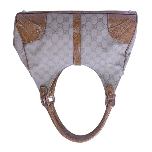 Preloved GUCCI GG Canvas New Jackie Nailhead Tote Beige | Luxe Again Maison