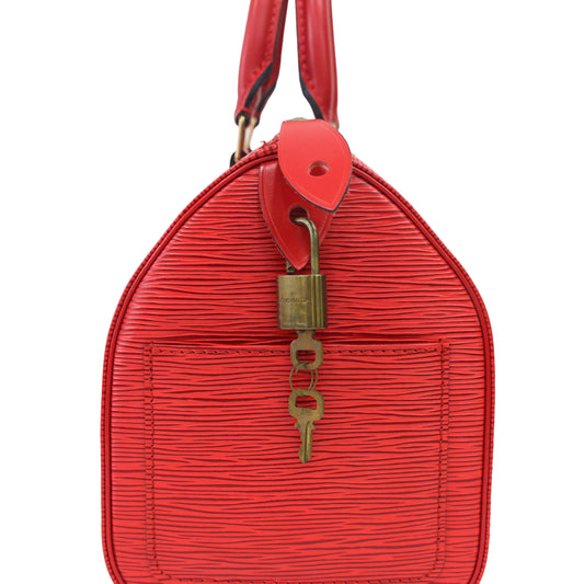 LOUIS VUITTON Epi Speedy 30 M43007 Red