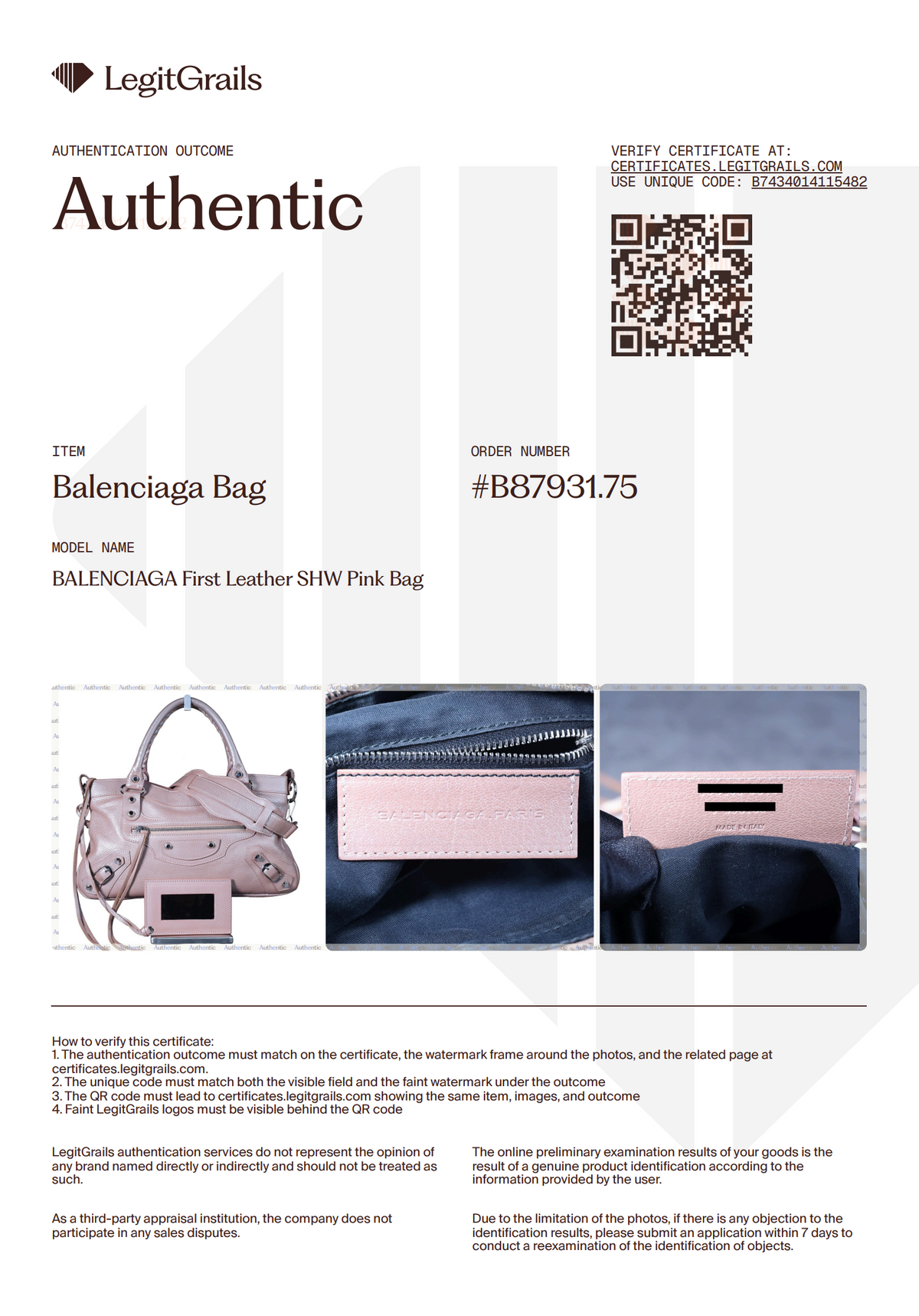 Preowned BALENCIAGA First Leather SHW Pink Bag | Luxe Again Maison
