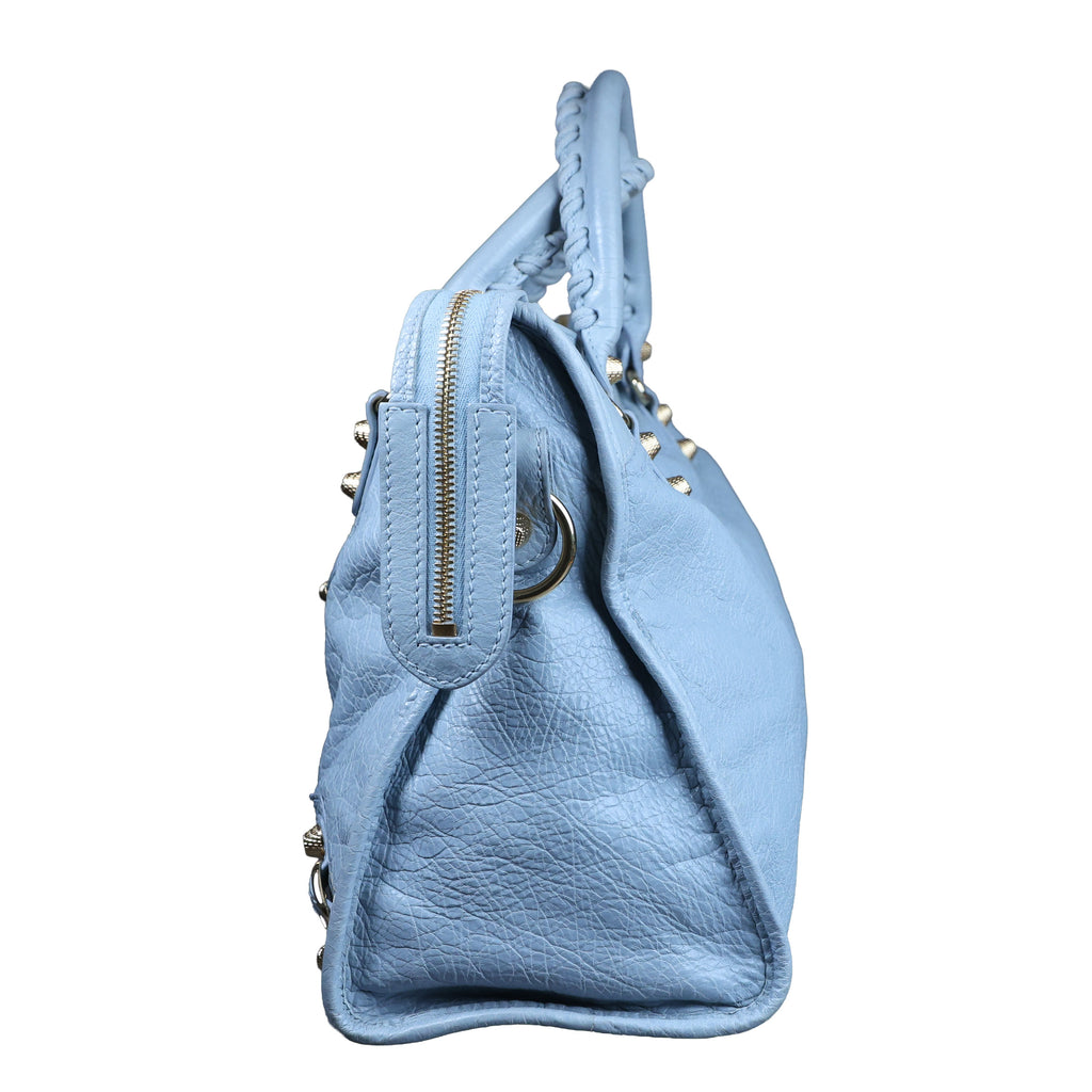 Preowned BALENCIAGA Giant 12 City Leather GHW Light Blue Bag | Luxe Again Maison