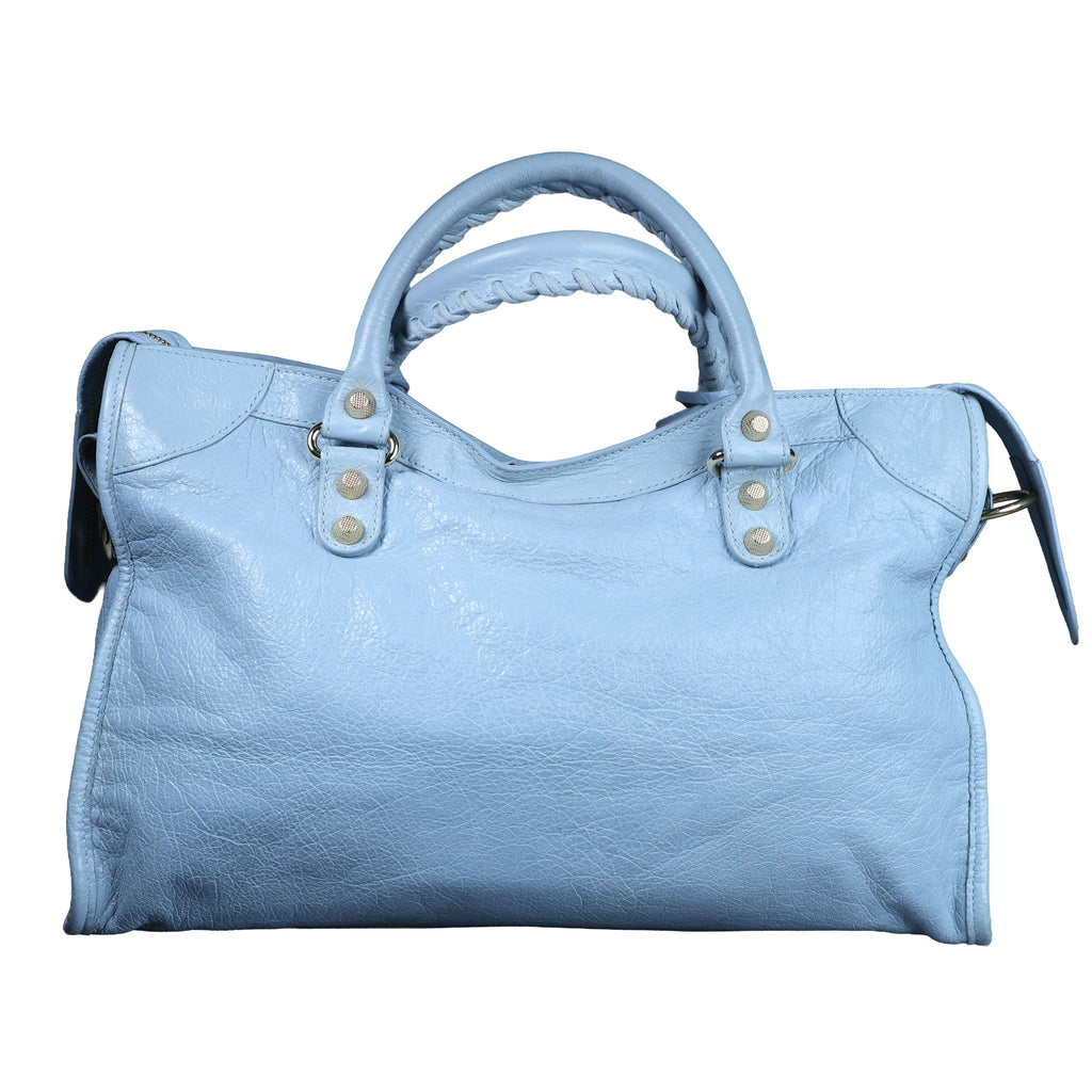 Preowned BALENCIAGA Giant 12 City Leather GHW Light Blue Bag | Luxe Again Maison