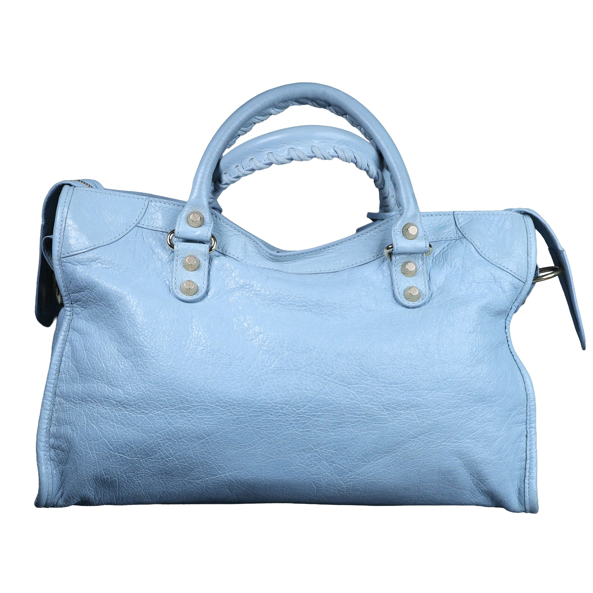Preowned BALENCIAGA Giant 12 City Leather GHW Light Blue Bag | Luxe Again Maison