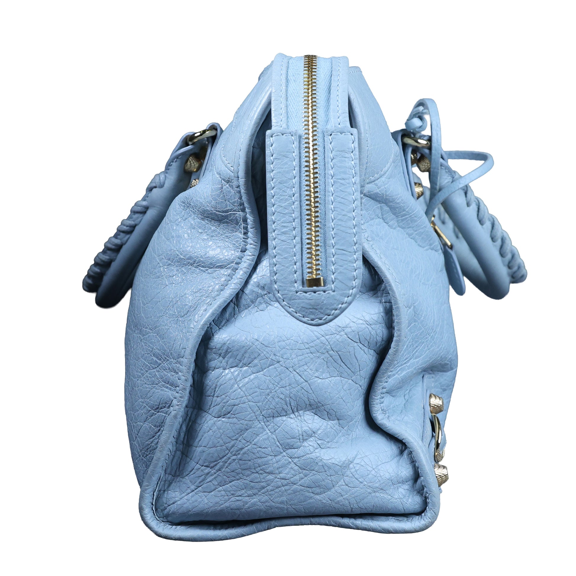 Preowned BALENCIAGA Giant 12 City Leather GHW Light Blue Bag | Luxe Again Maison