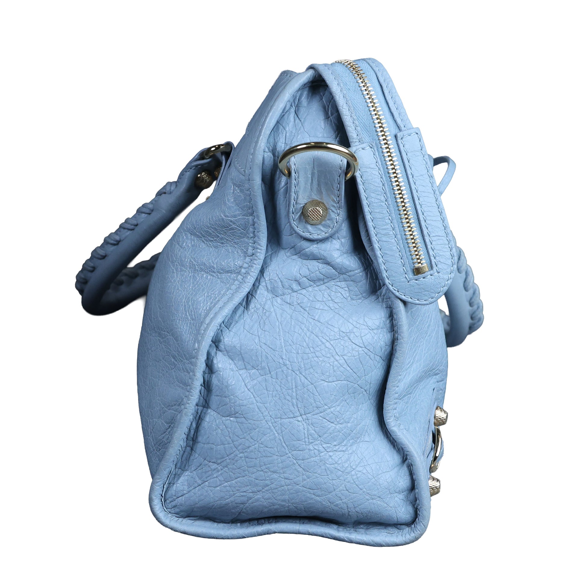 Preowned BALENCIAGA Giant 12 City Leather GHW Light Blue Bag | Luxe Again Maison