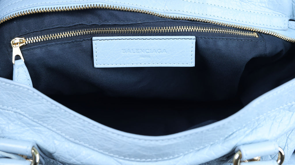 Preowned BALENCIAGA Giant 12 City Leather GHW Light Blue Bag | Luxe Again Maison