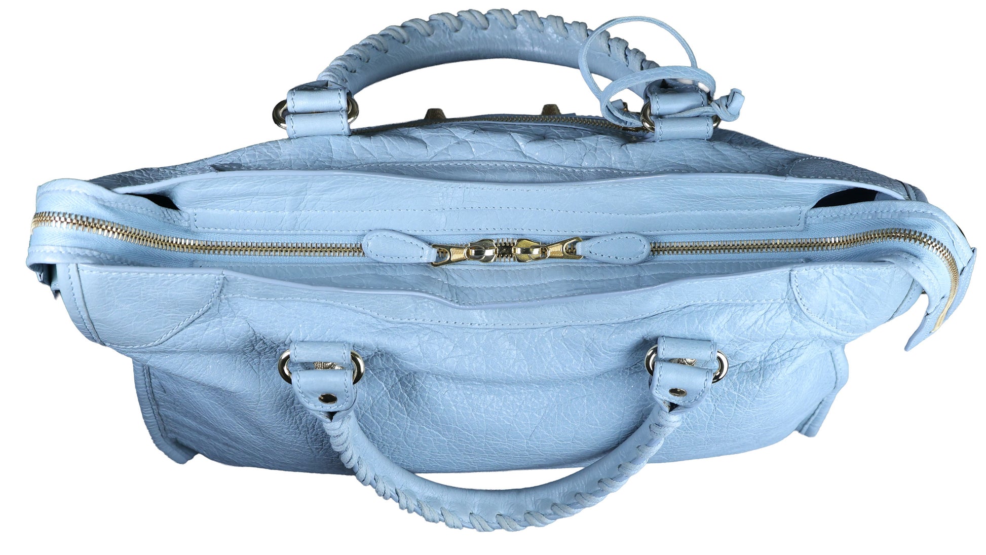 Preowned BALENCIAGA Giant 12 City Leather GHW Light Blue Bag | Luxe Again Maison