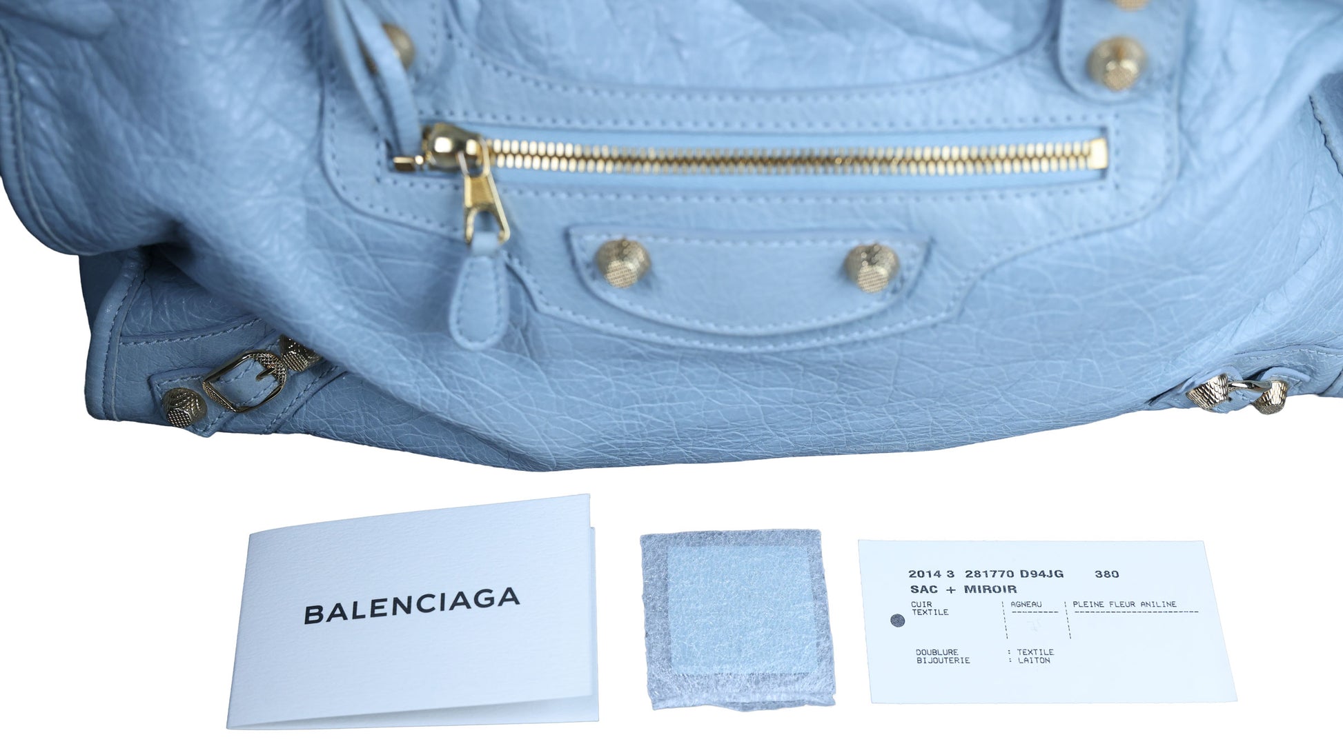 Preowned BALENCIAGA Giant 12 City Leather GHW Light Blue Bag | Luxe Again Maison