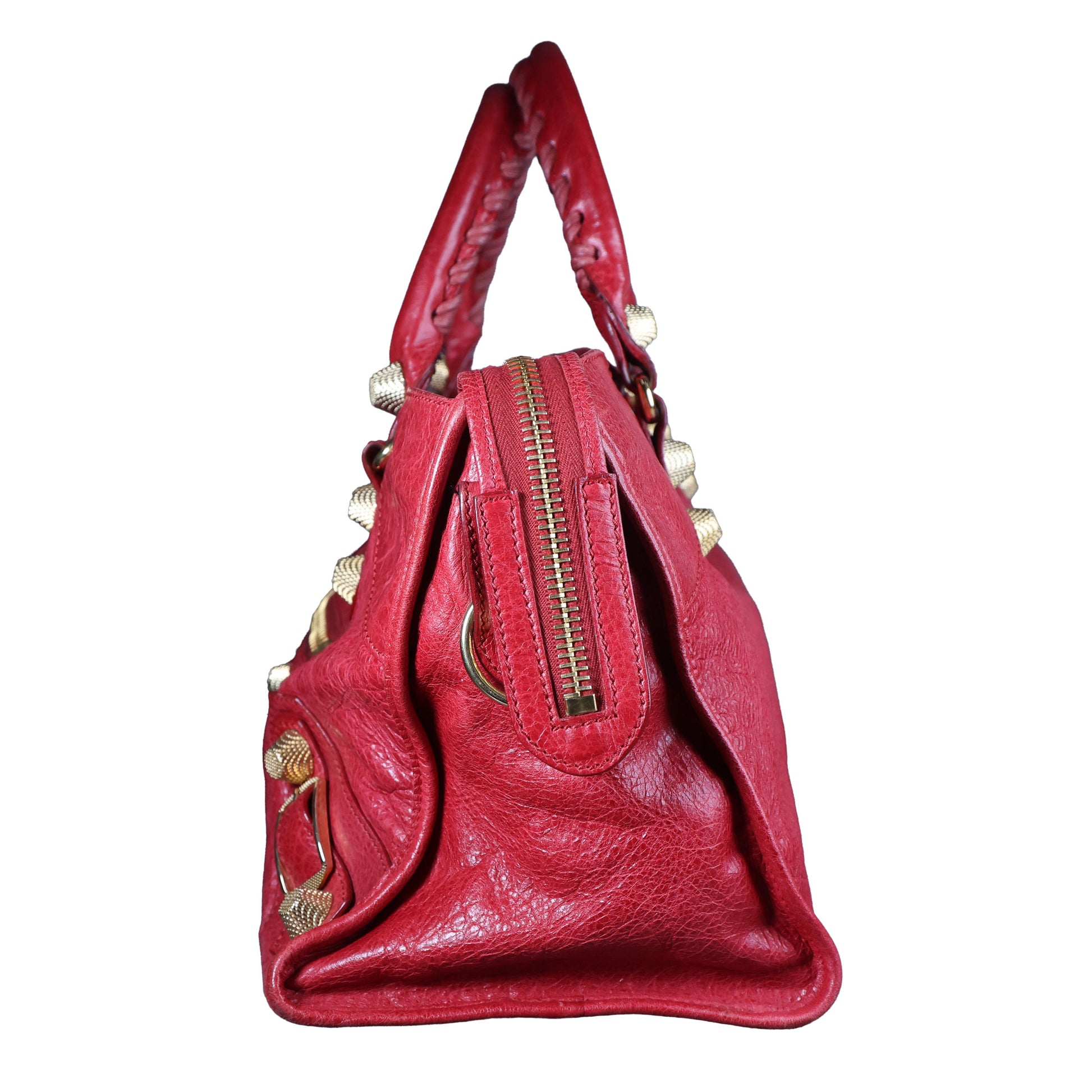 Preowned BALENCIAGA Giant 21 Part Time Leather GHW Red Bag | Luxe Again Maison