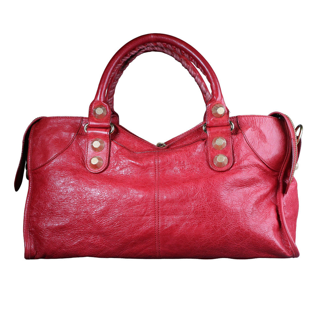 Preowned BALENCIAGA Giant 21 Part Time Leather GHW Red Bag | Luxe Again Maison