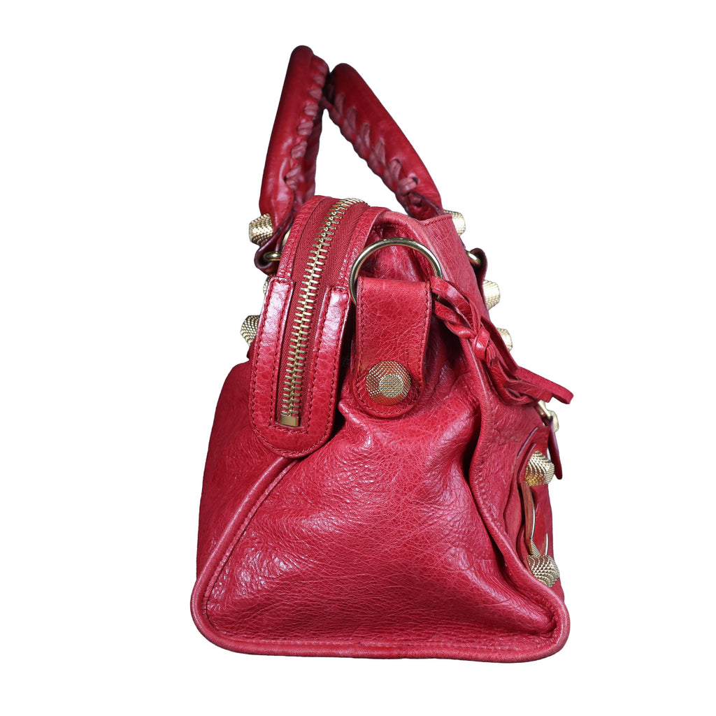 Preowned BALENCIAGA Giant 21 Part Time Leather GHW Red Bag | Luxe Again Maison