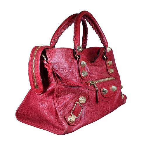 Preowned BALENCIAGA Giant 21 Part Time Leather GHW Red Bag | Luxe Again Maison