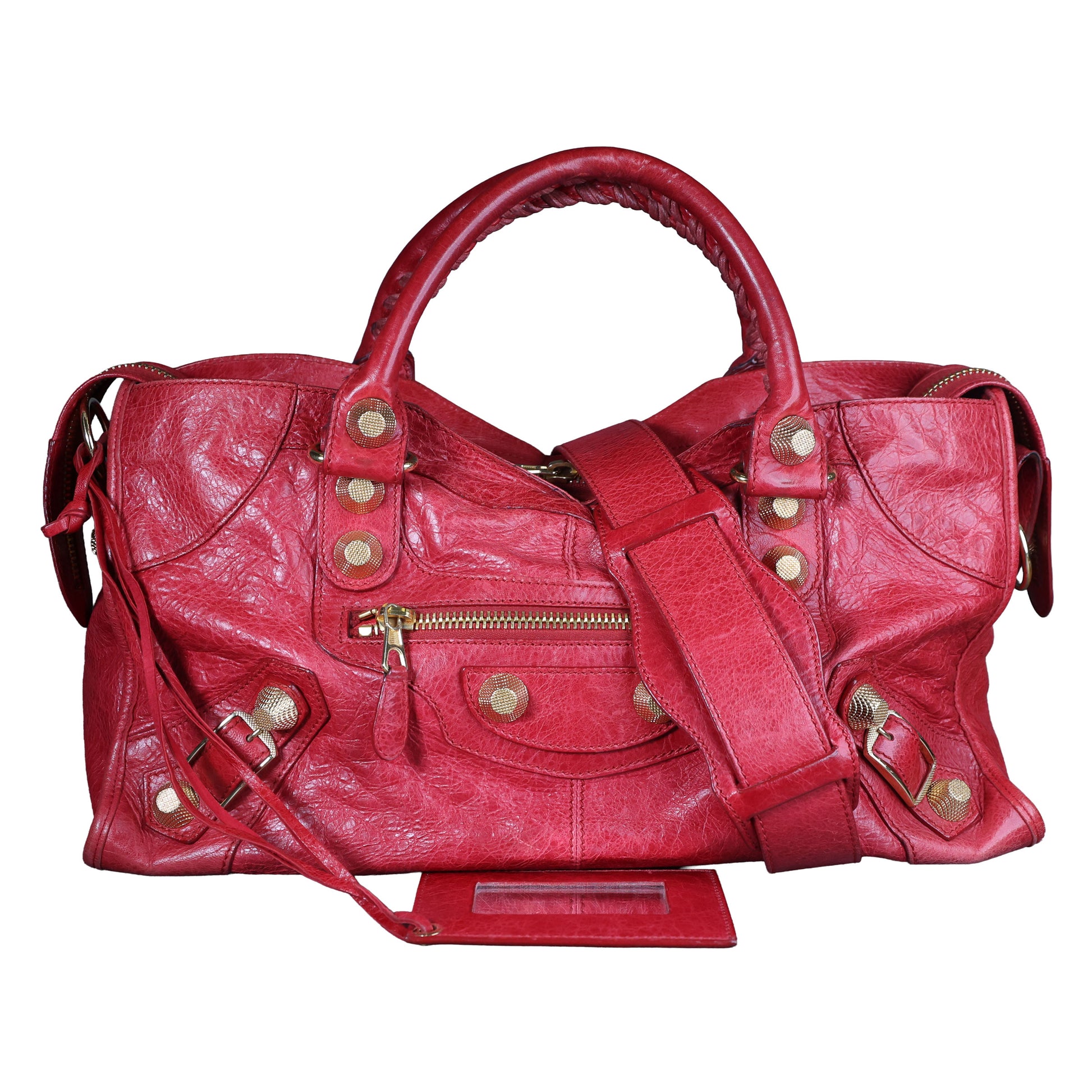 Preowned BALENCIAGA Giant 21 Part Time Leather GHW Red Bag | Luxe Again Maison