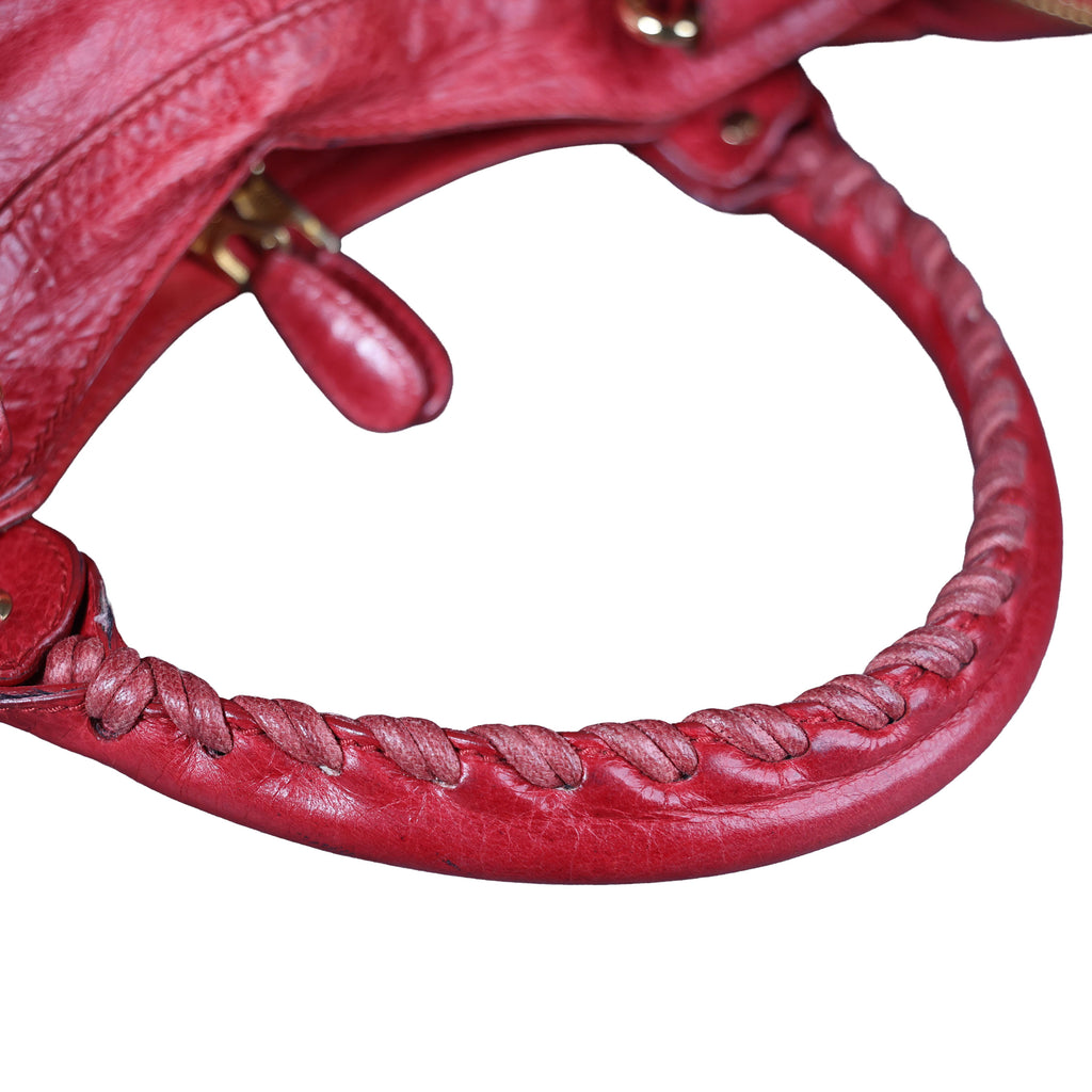 Preowned BALENCIAGA Giant 21 Part Time Leather GHW Red Bag | Luxe Again Maison