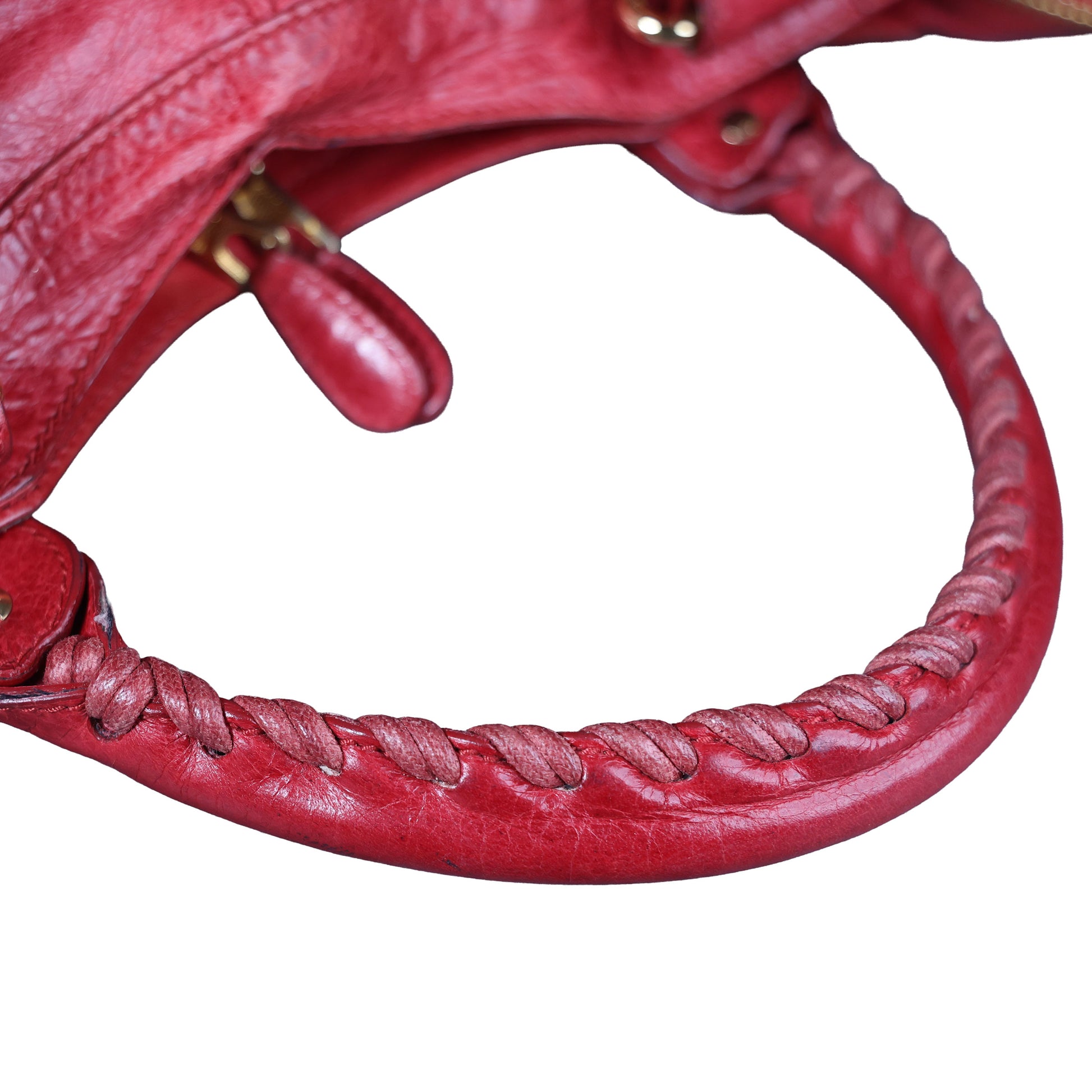Preowned BALENCIAGA Giant 21 Part Time Leather GHW Red Bag | Luxe Again Maison