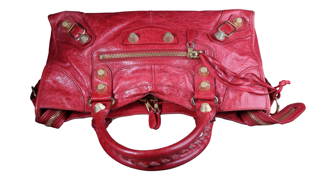 Preowned BALENCIAGA Giant 21 Part Time Leather GHW Red Bag | Luxe Again Maison