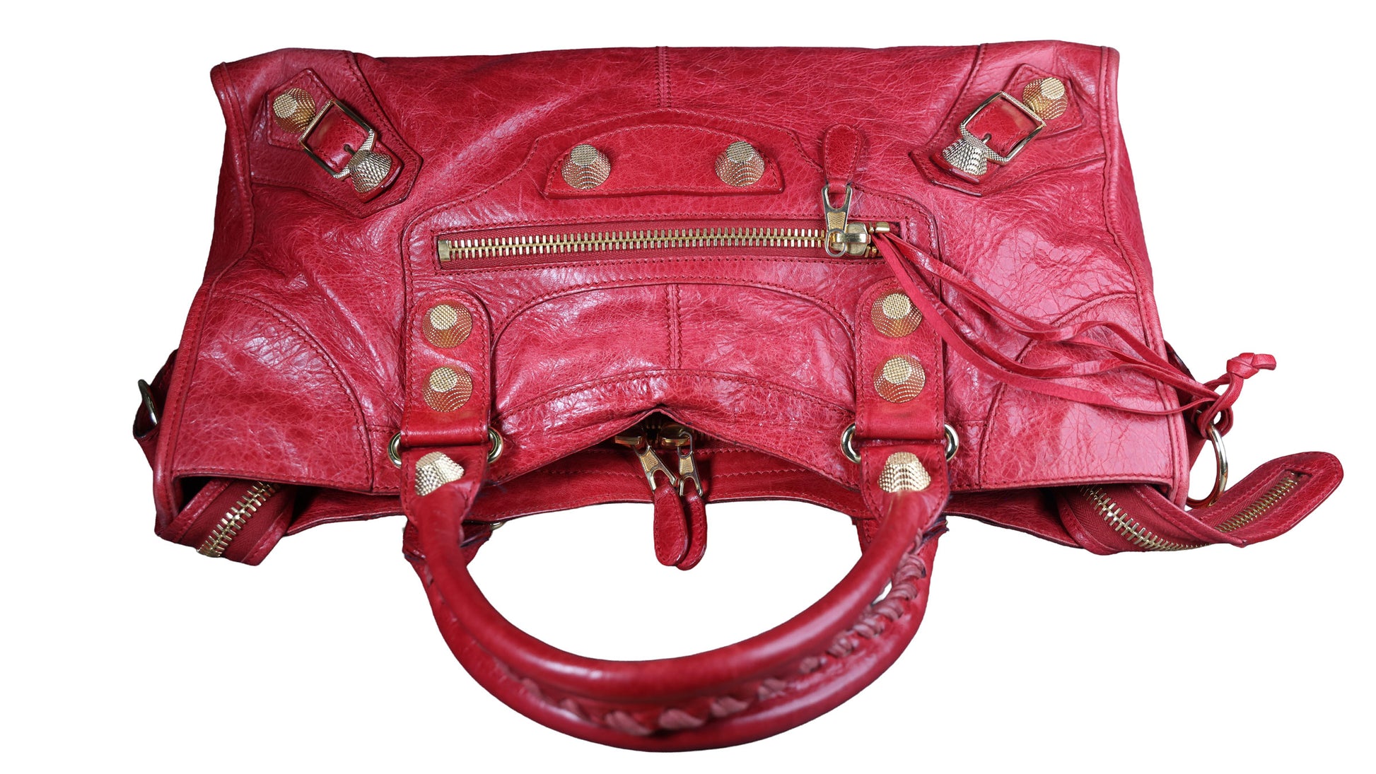 Preowned BALENCIAGA Giant 21 Part Time Leather GHW Red Bag | Luxe Again Maison