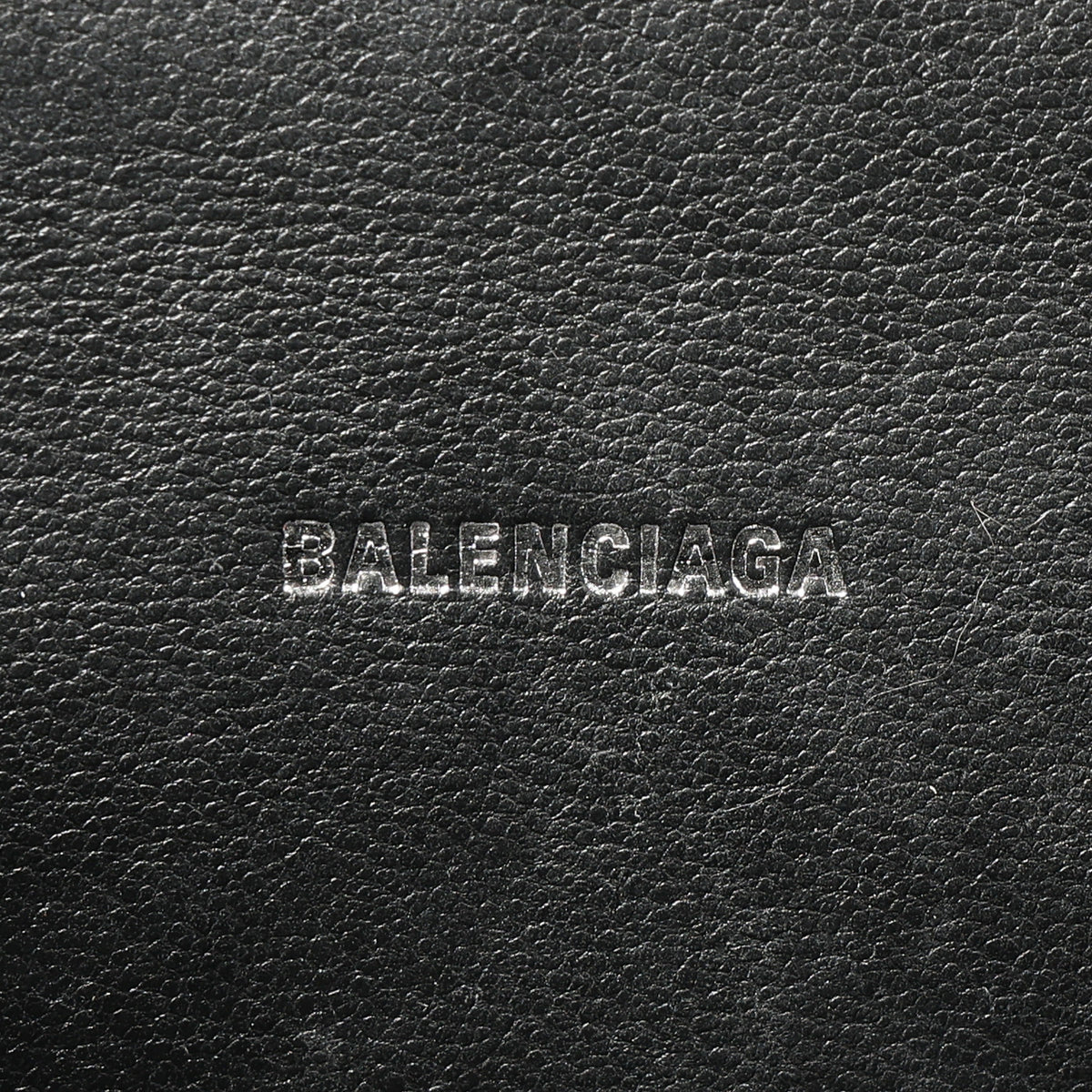 Preowned BALENCIAGA Hourglass XS Allover Logo Rhinestone Top Handle Bag w Chain Silver & Black | Luxe Again Maison