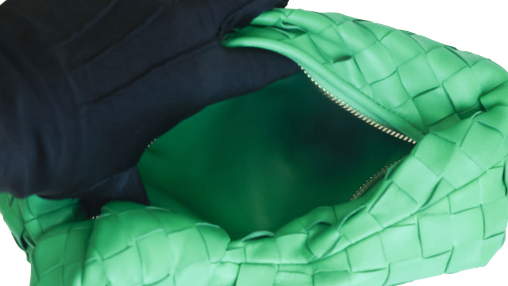 Preowned BOTTEGA VENETA Intrecciato Mini Jodie Green Bag | Luxe Again Maison