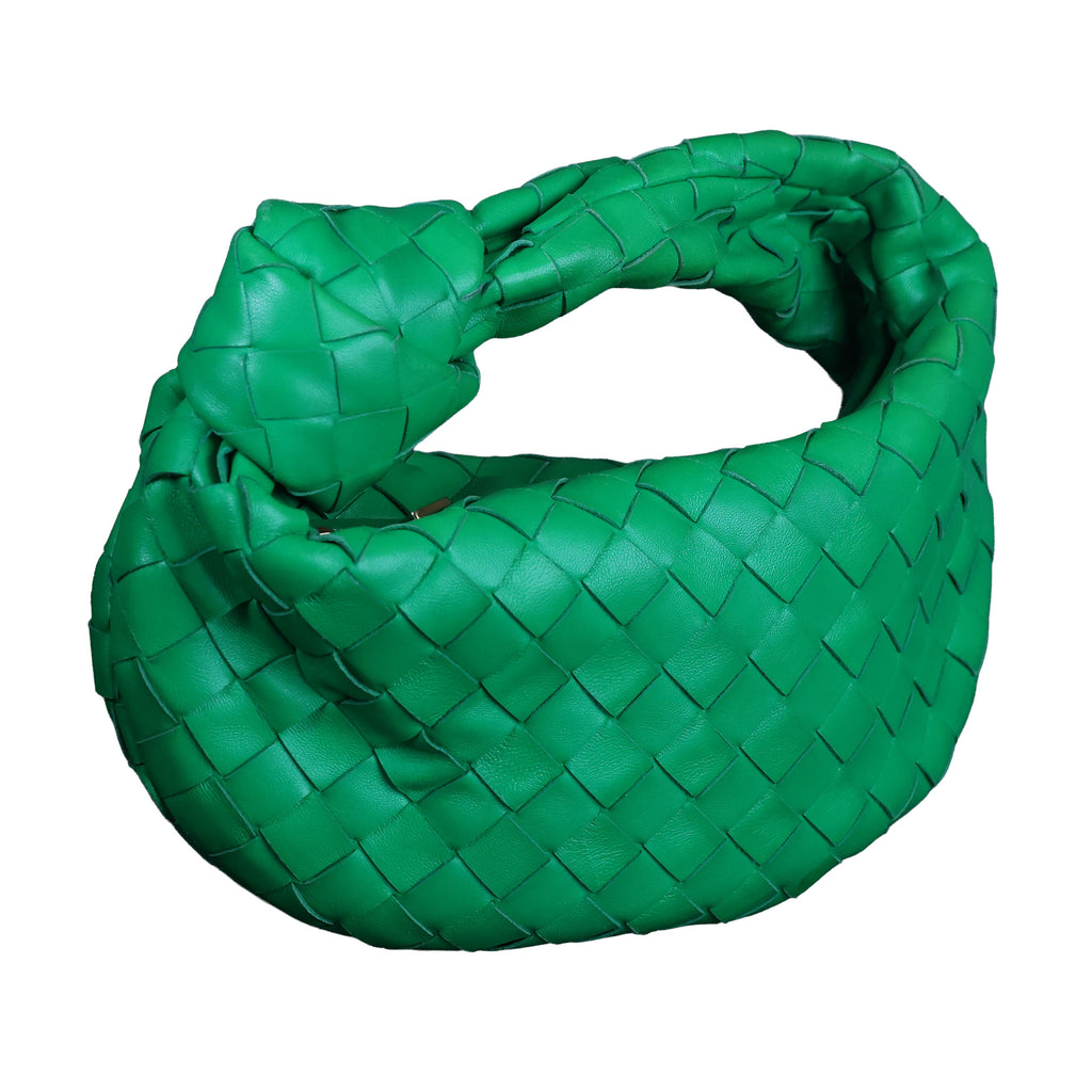 Preowned BOTTEGA VENETA Intrecciato Mini Jodie Leather Green Bag  | Luxe Again Maison