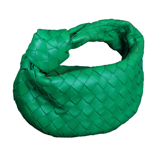 Preowned BOTTEGA VENETA Intrecciato Mini Jodie Leather Green Bag  | Luxe Again Maison