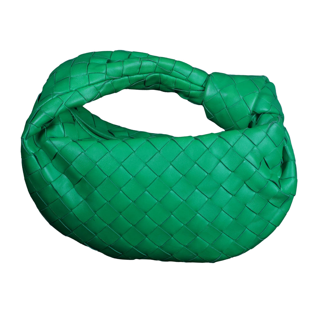 Preowned BOTTEGA VENETA Intrecciato Mini Jodie Leather Green Bag  | Luxe Again Maison