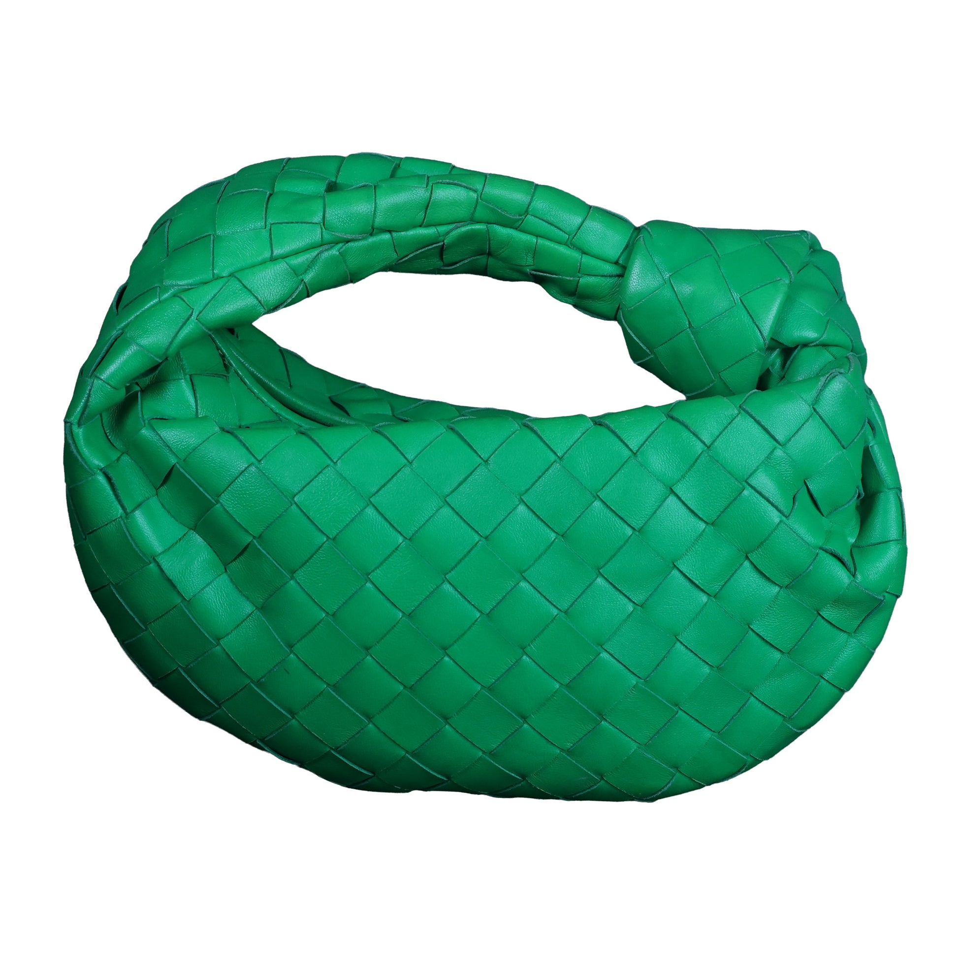 Preowned BOTTEGA VENETA Intrecciato Mini Jodie Leather Green Bag  | Luxe Again Maison