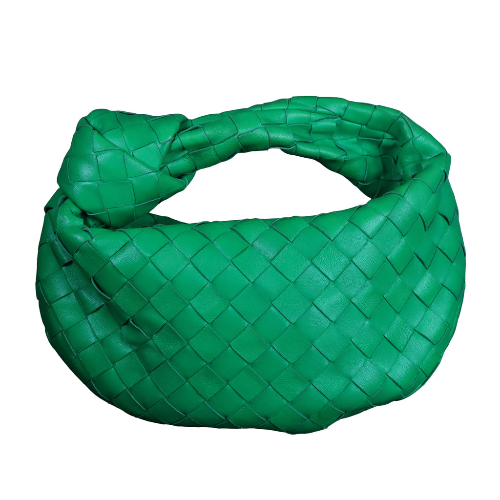 Preowned BOTTEGA VENETA Intrecciato Mini Jodie Leather Green Bag  | Luxe Again Maison