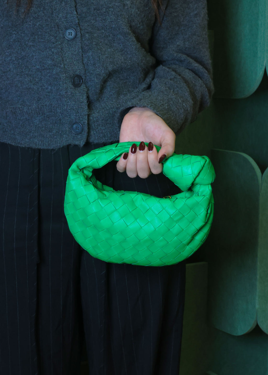 Preowned BOTTEGA VENETA Intrecciato Mini Jodie Green Bag | Luxe Again Maison